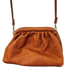 Urban expressions woven cross body purse. Shoulder handbag. Burnt orange